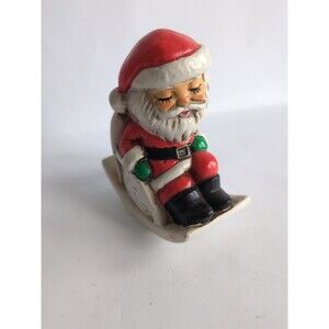 Vintage Japan Ceramic Santa Figurine in Sleigh Mid Century Christmas Decor MCM